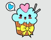 Cupcake kawaii con lazo