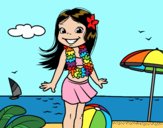 Niña en la playa