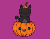 Un gatito de Halloween