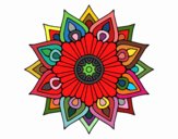 Un mandala destello floral