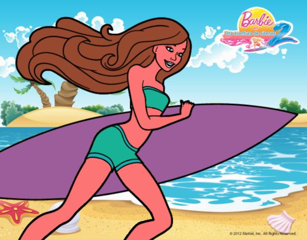 Barbie corre al agua