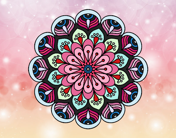 Mandala flor y hojas