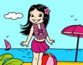 Niña en la playa