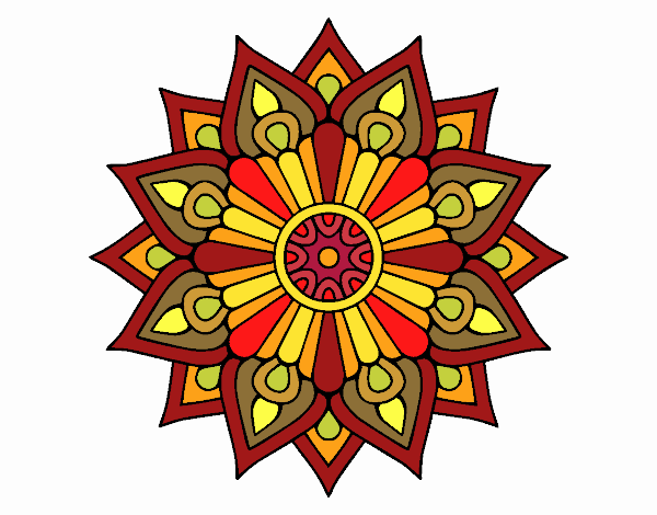 Un mandala destello floral