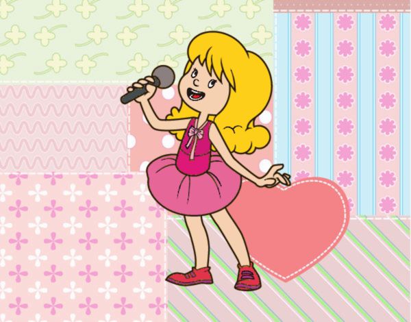 Estrella del pop cantando