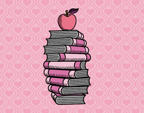 Libros y manzana