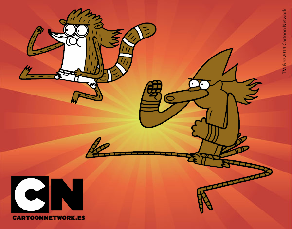 Mordecai y Rigby karatekas