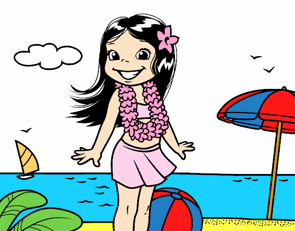 Niña en la playa