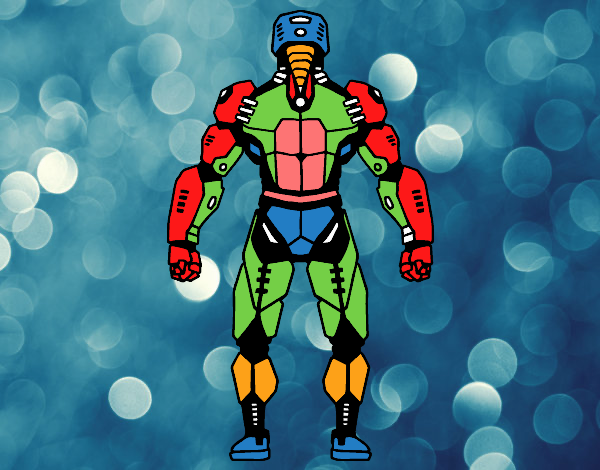 Robot luchador de espaldas