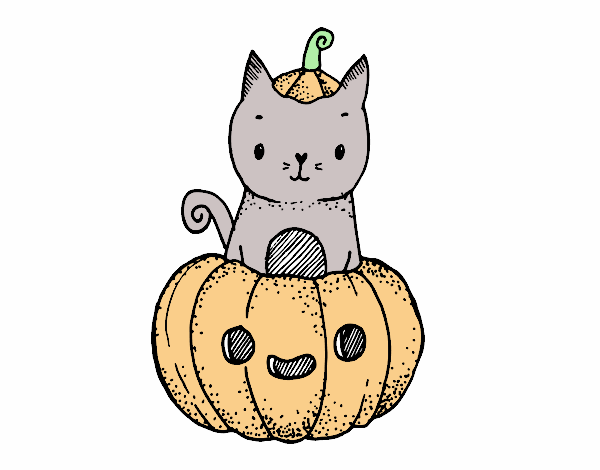 Un gatito de Halloween