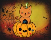 Un gatito de Halloween