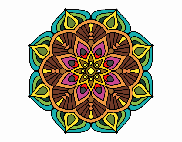 Un mandala de flor oriental