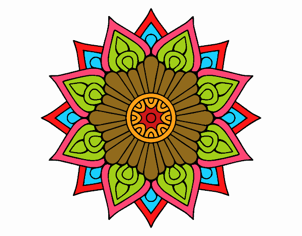 Un mandala destello floral