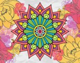 Un mandala destello floral