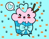 Cupcake kawaii con lazo