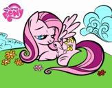 Fluttershy con un conejito