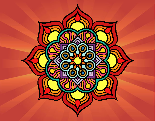 Mandala flor de fuego