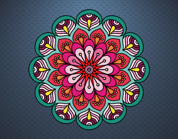 Mandala flor y hojas