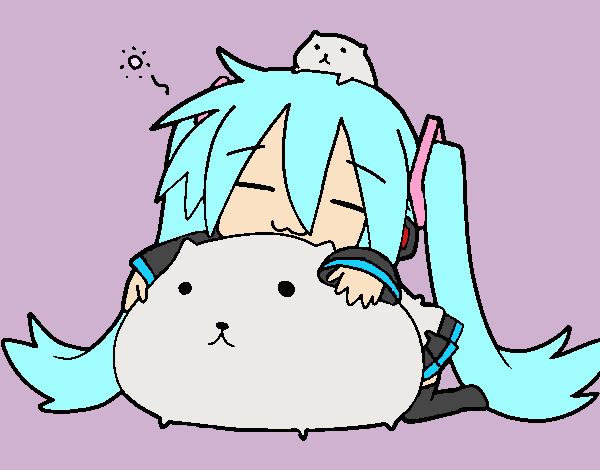 Miku con gatitos