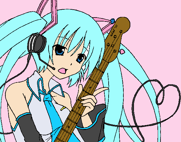 Miku con guitarra