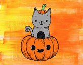 Un gatito de Halloween