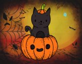 Un gatito de Halloween