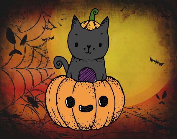 Un gatito de Halloween