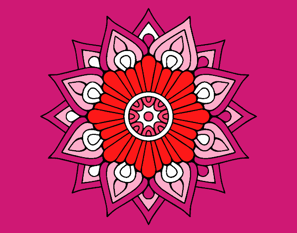 Un mandala destello floral