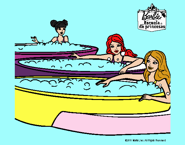 Barbie y sus amigas en el jacuzzi