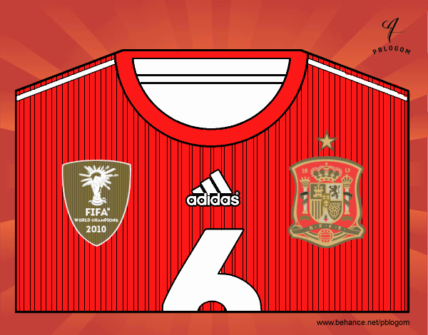 Camiseta del mundial de fútbol 2014 de España