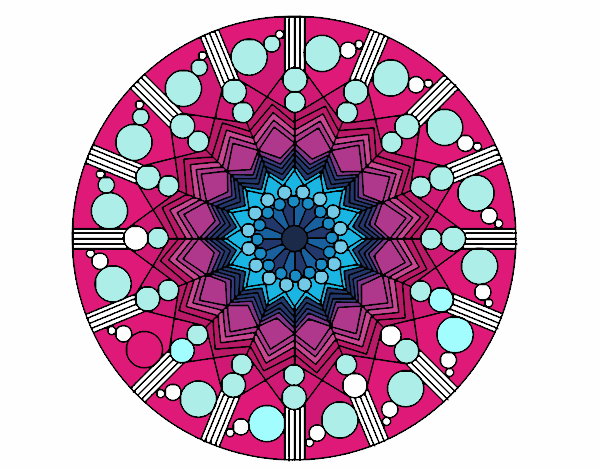 Mandala flor con círculos