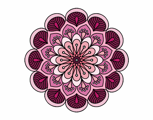 Mandala flor y hojas