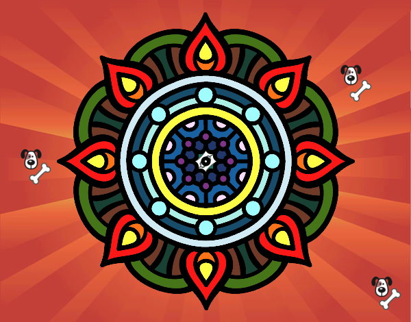 Mandala puntos de fuego