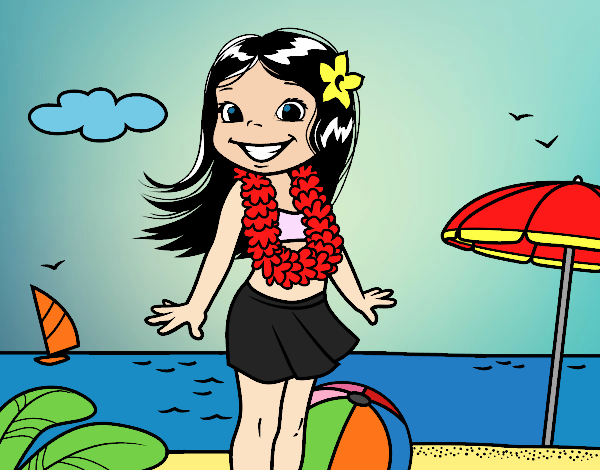 Niña en la playa