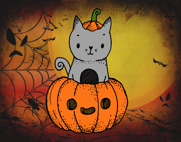 Un gatito de Halloween