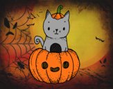 Un gatito de Halloween