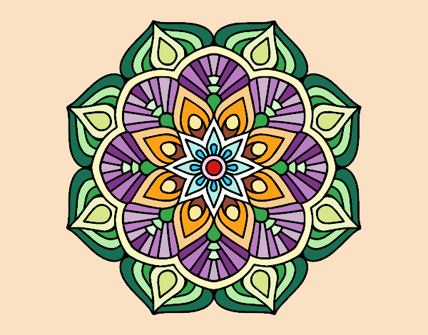 Un mandala de flor oriental