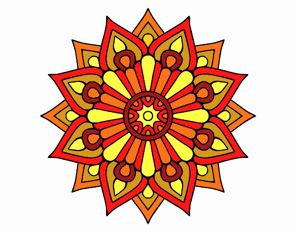 Un mandala destello floral