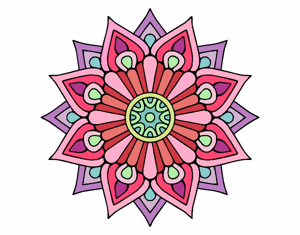 Un mandala destello floral