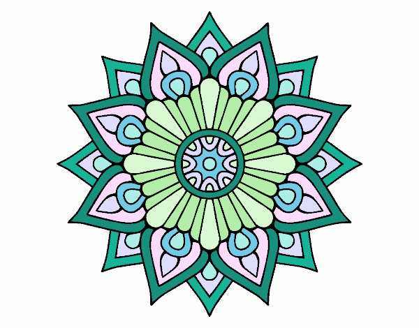 Un mandala destello floral