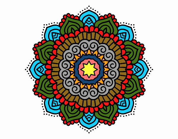 Mandala estrella decorada