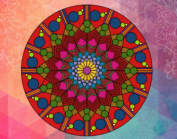 Mandala flor con círculos