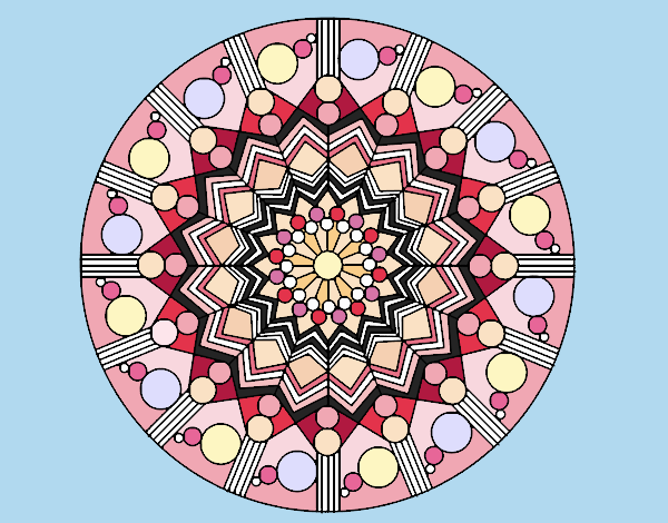 Mandala flor con círculos