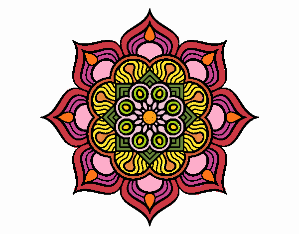 Mandala flor de fuego