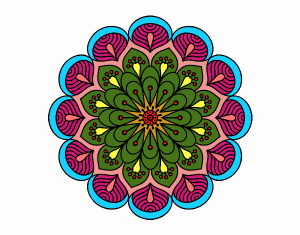 Mandala flor y hojas