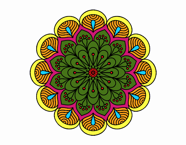 Mandala flor y hojas