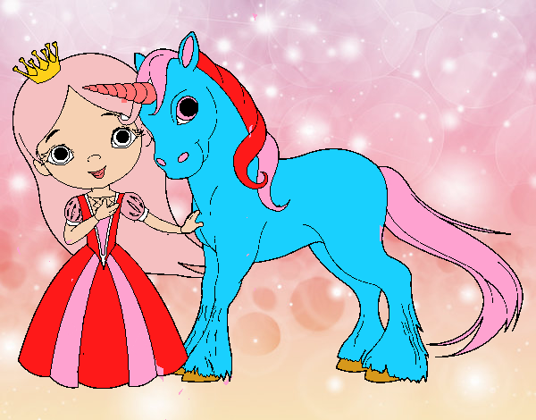 Princesa y unicornio