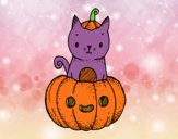 Un gatito de Halloween