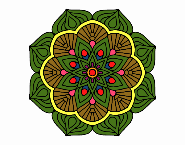 Un mandala de flor oriental