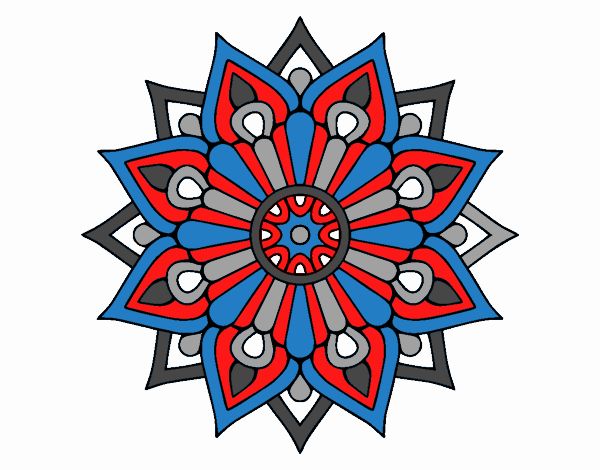 Un mandala destello floral